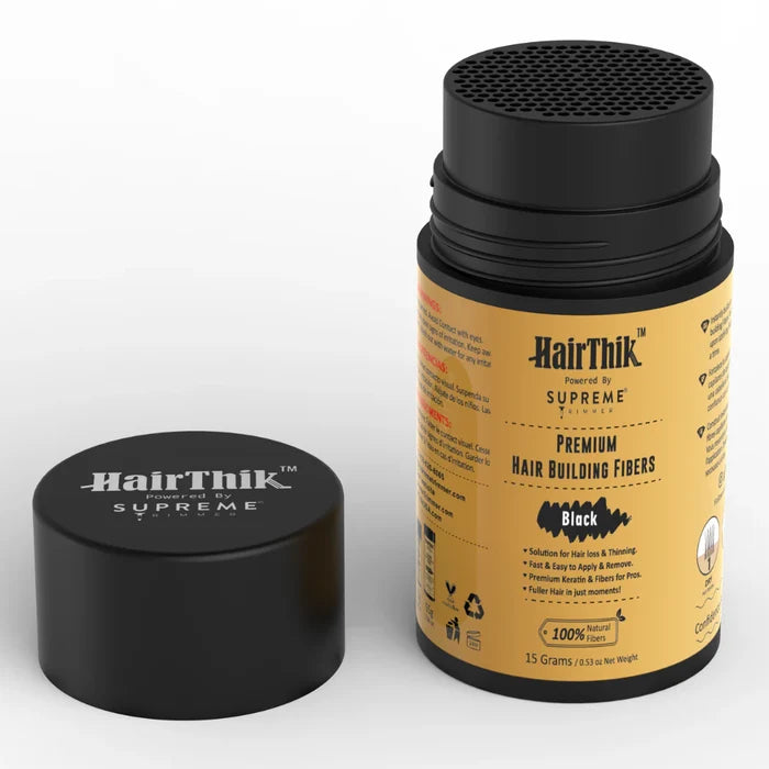 HairThik Black Hair Fibers - 15 Grams
