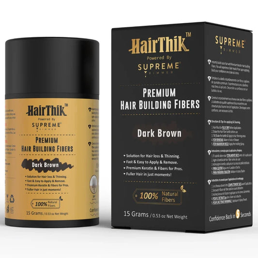 HairThik Dark Brown Hair Fibers - 15 Grams