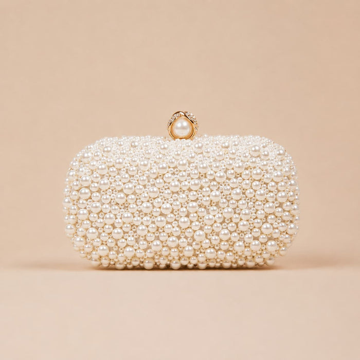 Hand pearl dinner bag diagonal evening bag 689059683528 - COCOMELODY