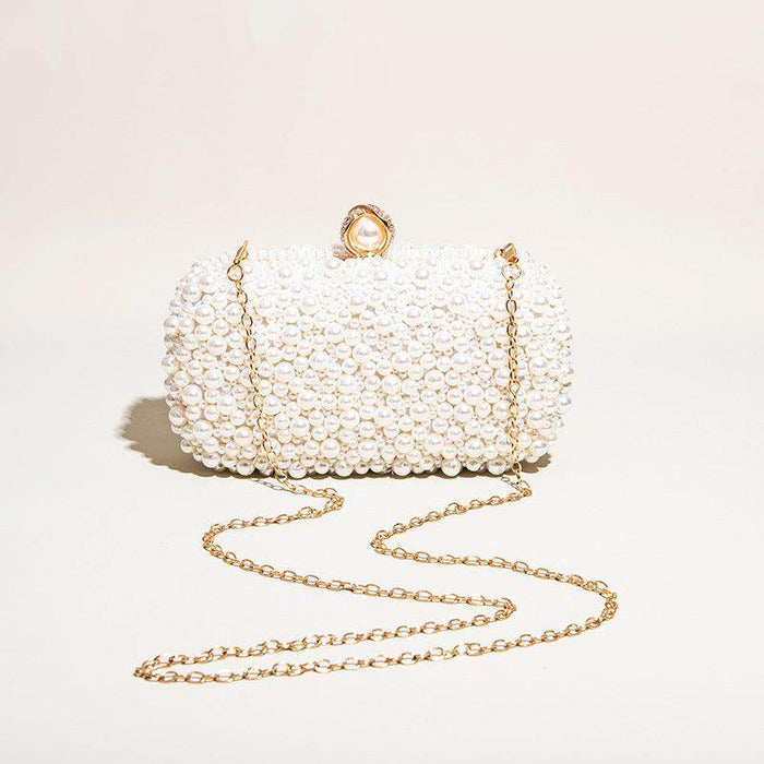 Hand pearl dinner bag diagonal evening bag 689059683528 - COCOMELODY