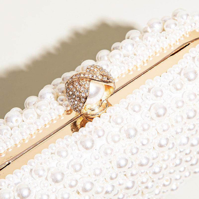Hand pearl dinner bag diagonal evening bag 689059683528 - COCOMELODY