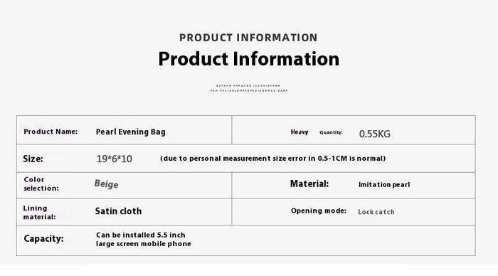 Hand pearl dinner bag diagonal evening bag 689059683528 - COCOMELODY