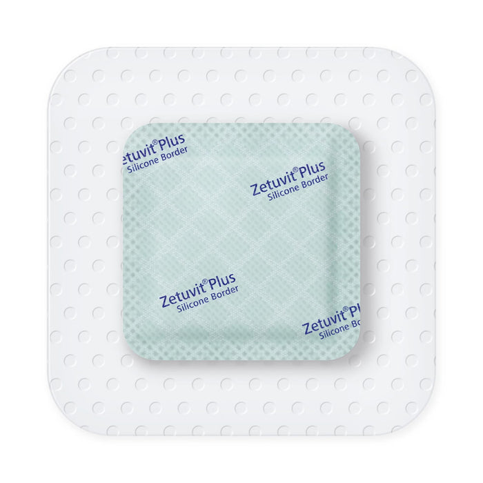 Hartmann Zetuvit Plus Silicone Border Super Absorbent Dressing, Square, Bordered — 3" x 3"
