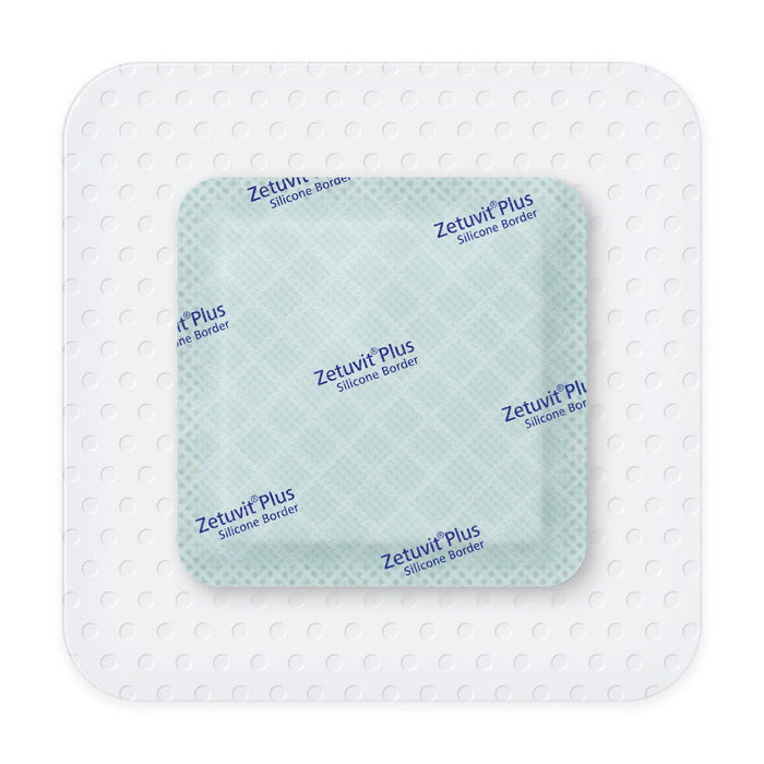 Hartmann Zetuvit Plus Silicone Border Super Absorbent Dressing, Square, Bordered — 4" x 4"