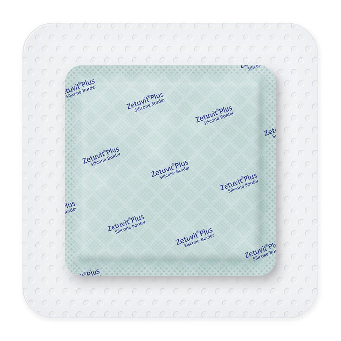 Hartmann Zetuvit Plus Silicone Border Super Absorbent Dressing, Square, Bordered — 5" x 5"