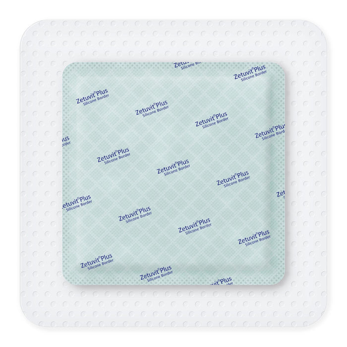 Hartmann Zetuvit Plus Silicone Border Super Absorbent Dressing, Square, Bordered — 6" x 6"