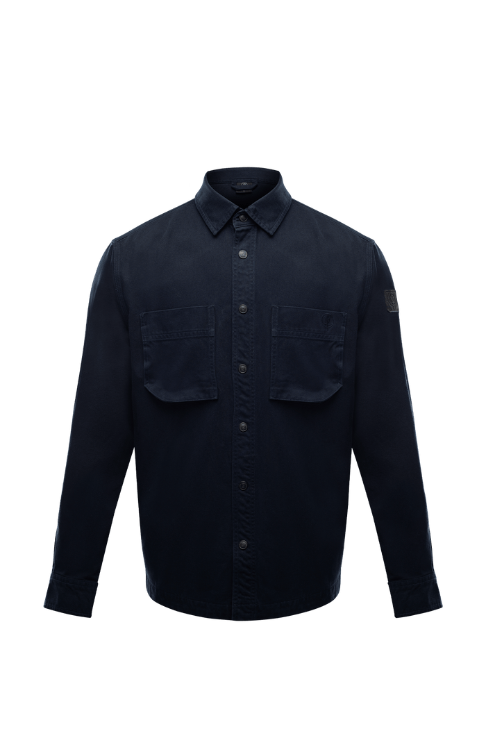 SM Cut of Out Heavy Twill Overshirt In Dark Sapphire (GM)