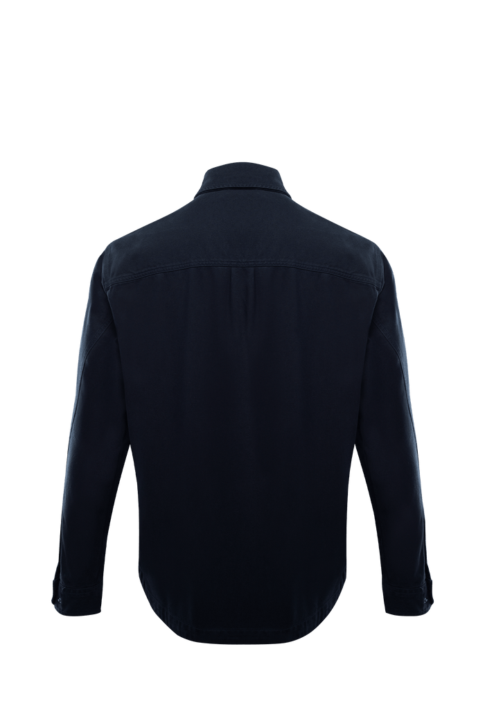 SM Cut of Out Heavy Twill Overshirt In Dark Sapphire (GM)