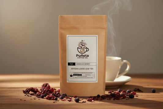 Puneta Coffee Co. tea package on a white background