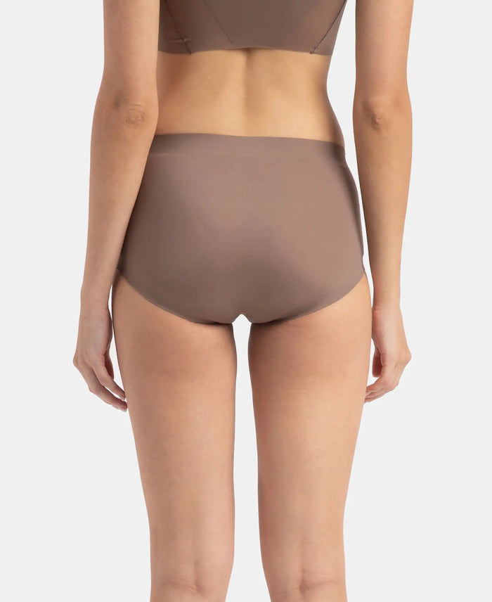 High Coverage Soft Touch Microfiber Elastane Stretch Full Brief with No Visible Pantyline - Deep Taupe