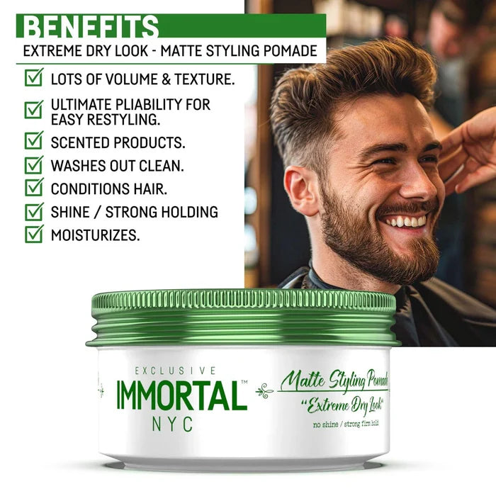 Immortal NYC Matte Styling Pomade “Extreme Dry Look”