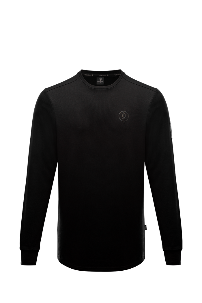 SM Cut of Out Insignia Long Sleeve T-Shirt G1 In Obsidian Black (GM)
