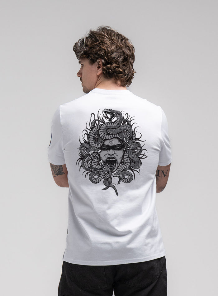 Studio Image Of Insignia T-Shirt - Medusa In Optic White (SS Model)