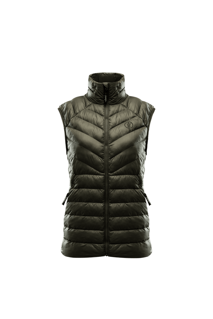 SM Cut of Out Ithax Gilet Womens In Olive Green (GM)