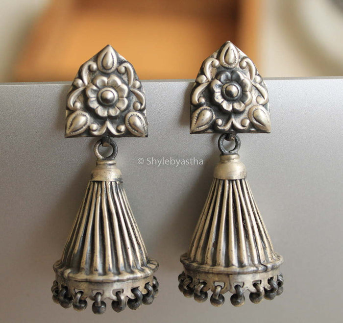 Jhumri Embossed Cone Jhumka