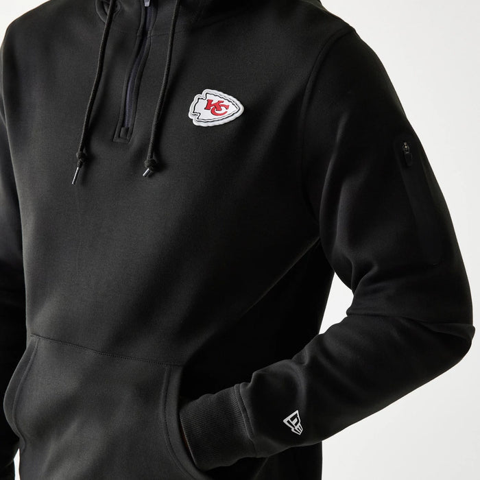 The Male model is wearing Kansas City Chiefs NFL 3RD Down Black Pullover Hoodie 4