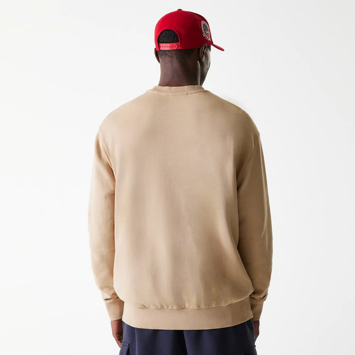 The Male model is wearing Kansas City Chiefs NFL Washed Super Bowl Beige Oversized Crew Neck Sweater 2