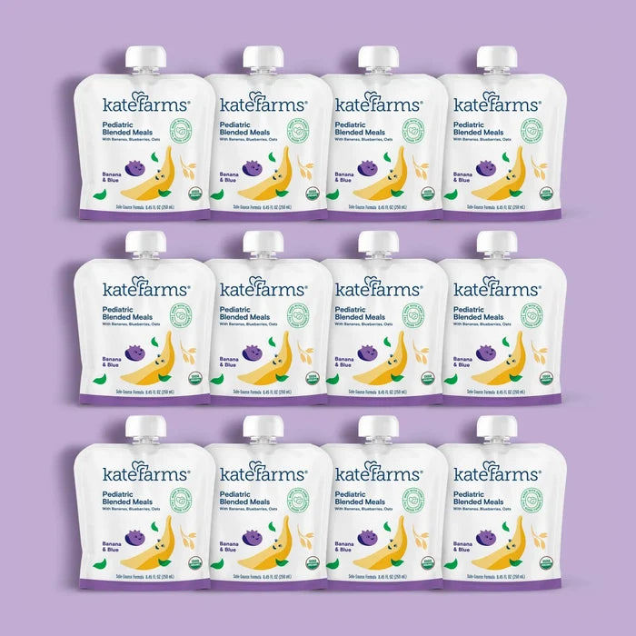 Kate Farms Pediatric Blended Meals, Banana & Blueberry, CS/12 - 811112030775-Case - LL Medico