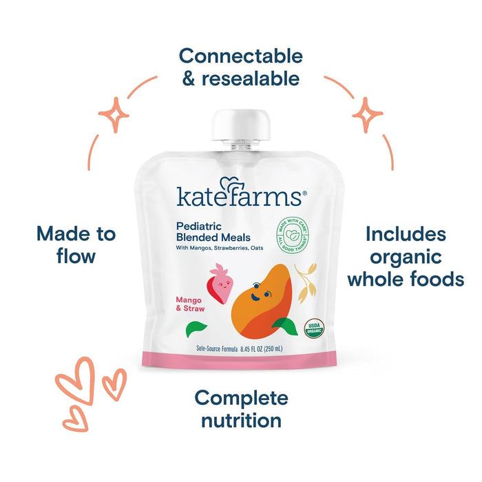 Kate Farms Pediatric Blended Meals, Mango & Strawberry, CS/12 - 811112030751-Case - LL Medico