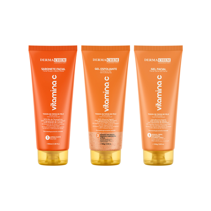 Kit Anti Melasma Vitamina C Anti-Idade + Sérum Clareador + Protetor Solar FPS60 Dermachem
