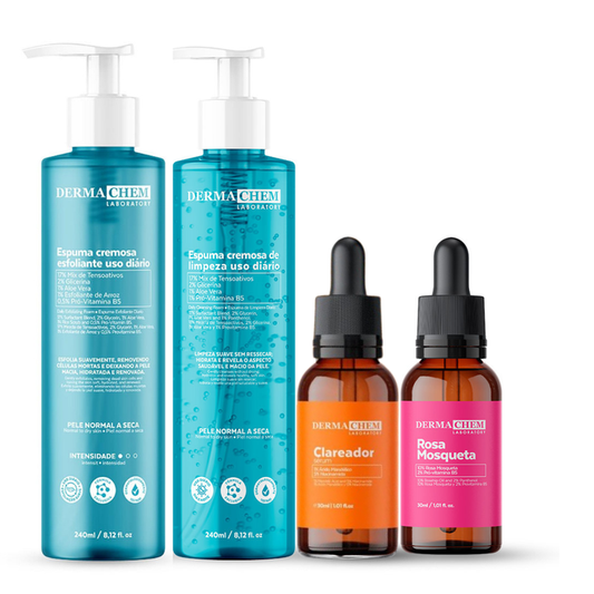 Kit Limpeza, Esfoliação e Super Clareamento Dermachem