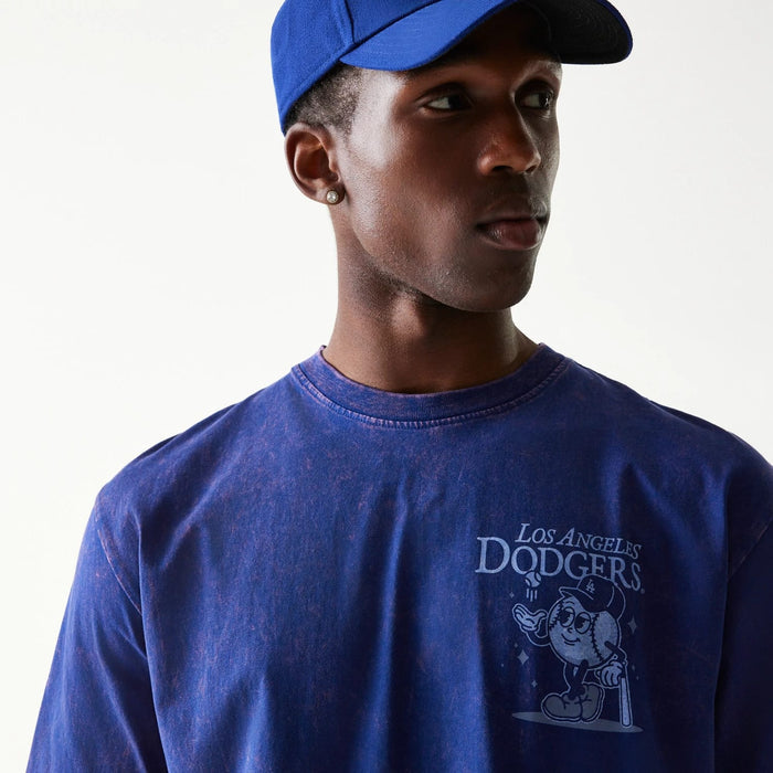 The Male model is wearing LA Dodgers MLB Character Dark Blue T-Shirt 4