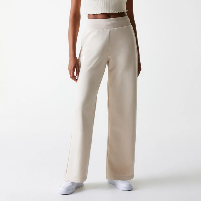 The Female model is wearing LA Dodgers Womens MLB Tonal Light Beige Straight Leg Joggers 7