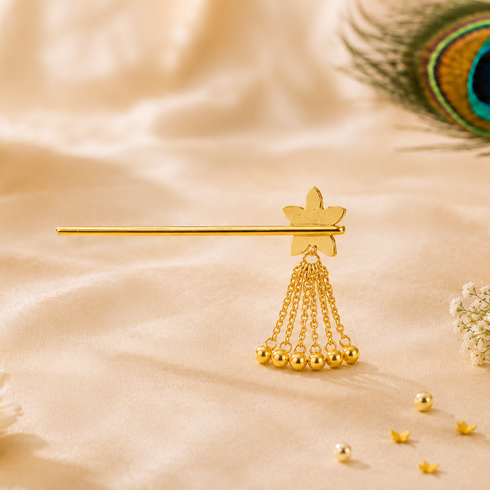 Laddu Gopal Ji Kundan Flower Drop Murli