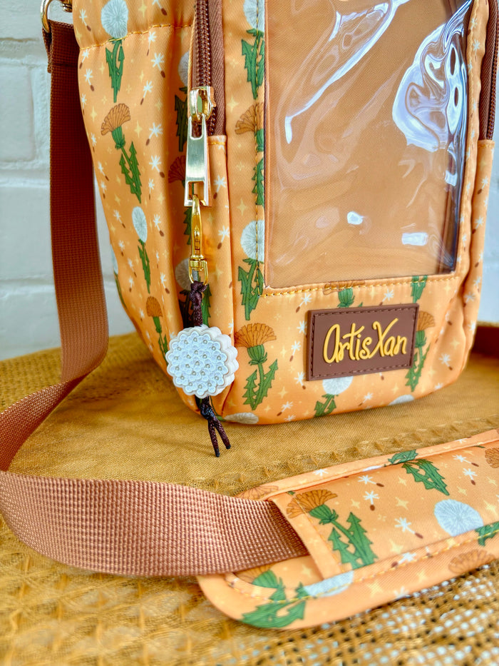 Large Dandelion Ita Water Bottle Bag with Fidget Zipper Pull