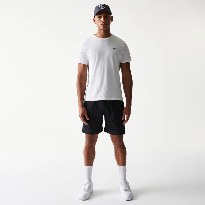 The Male model is wearing Las Vegas Raiders Tonal Pack Black Shorts 8