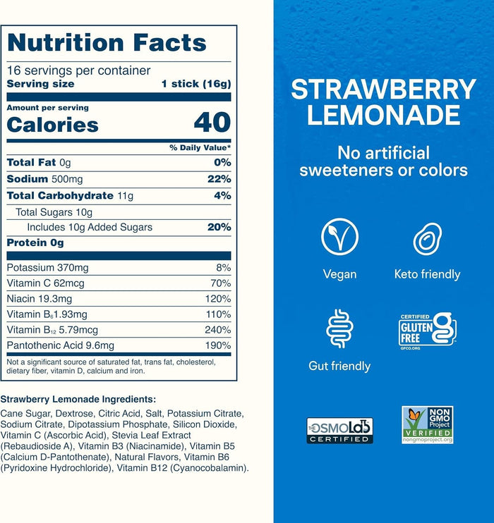 Liquid I.V. Hydration Multiplier Electrolyte Powder, Strawberry Lemonade, 0.56 oz - LVM-6029-Pack - LL Medico