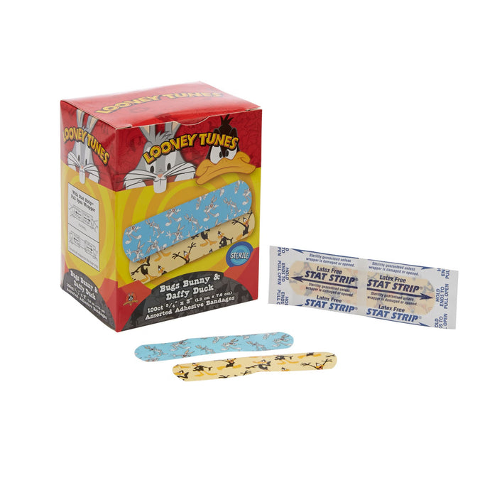 Dukal Looney Tunes Stat Strip Adhesive Strip, 3/4 x 3 Inch