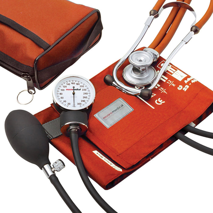 McKesson Aneroid Sphygmomanometer and Sprague Stethoscope Set, Adult, 23 to 33 cm Cuff - 768-641-11AORMM-Single - LL Medico