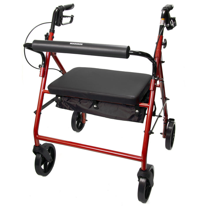 McKesson Bariatric 4 Wheel Folding Heavy Duty Steel Rollator - 146-10216BL-1 - LL Medico