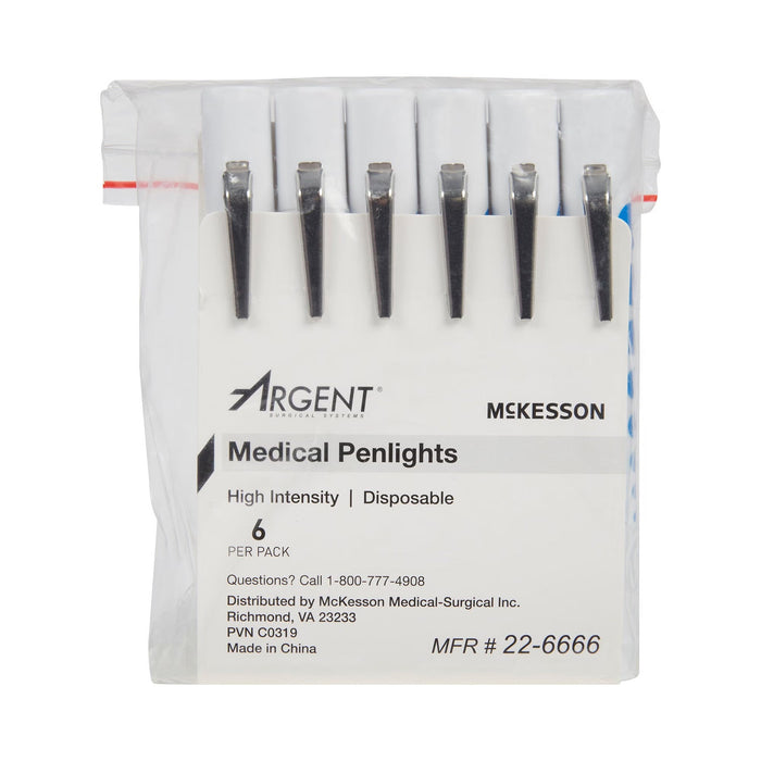 McKesson Disposable Penlight, White Light, 4.5" - 22-6666-Single - LL Medico