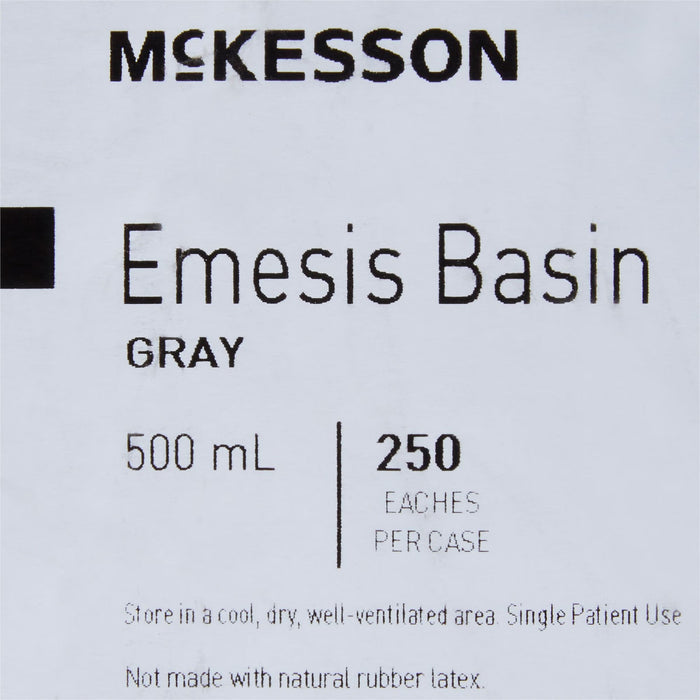 McKesson Emesis Basin, Plastic, Graphite, 16 oz, 8.5" x 4" x 2" - 56-80327-Single - LL Medico