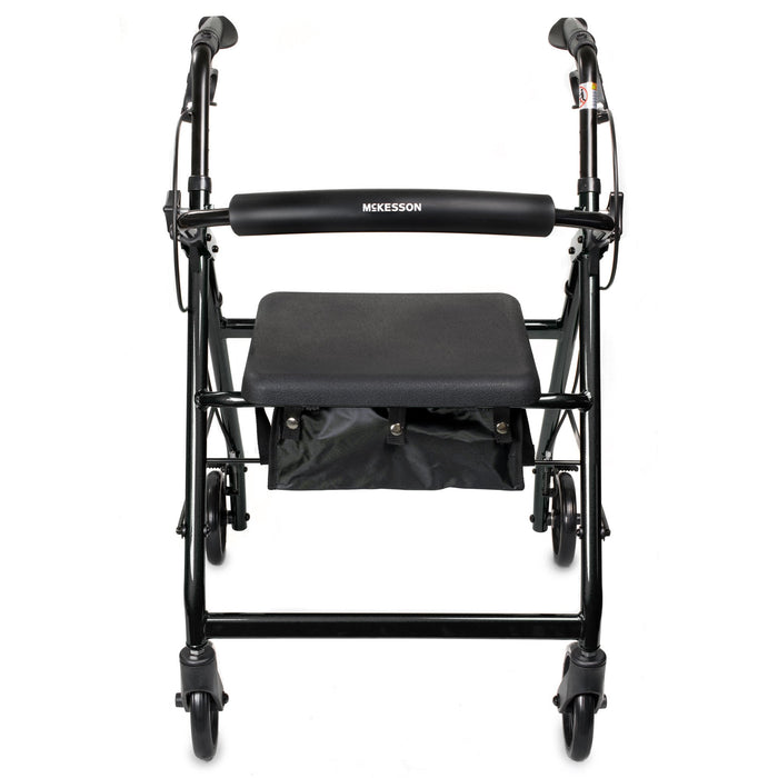McKesson Lightweight 4 Wheel Rollator Walker, Black - 146-R726BK - LL Medico