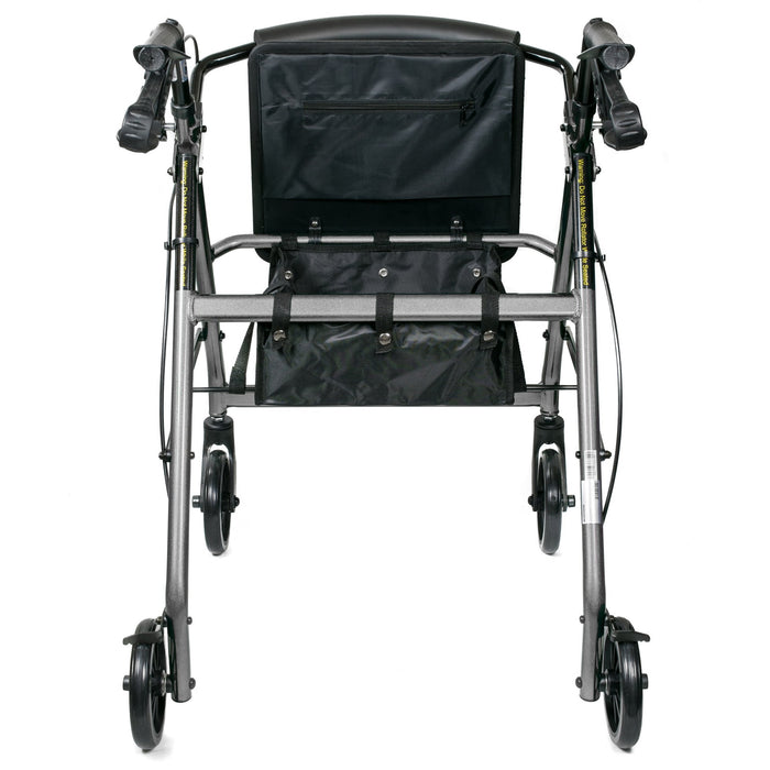 McKesson Lightweight 4 Wheel Rollator Walker, Silver - 146-R726SL - LL Medico