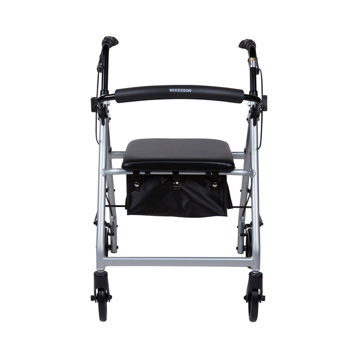 McKesson Lightweight 4 Wheel Rollator Walker, Silver - 146-R726SL - LL Medico