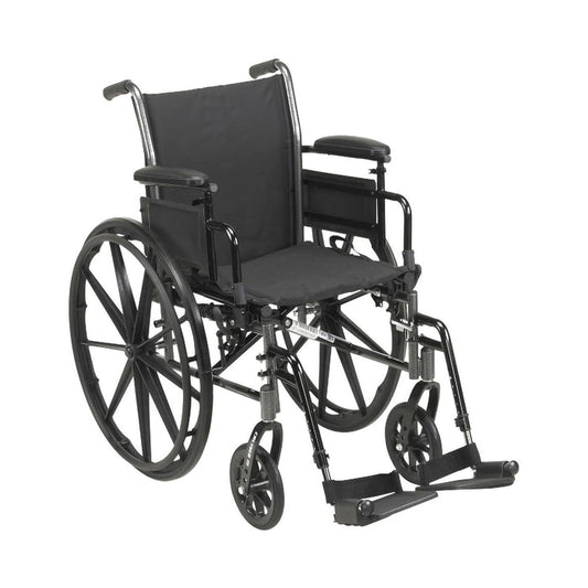 McKesson Lightweight Wheelchair, Dual Axle, Desk Length Arm, Swing-Away Footrest, 18" Seat Width, 300 lb Capacity - 146-K318ADDA-SF-Single - LL Medico