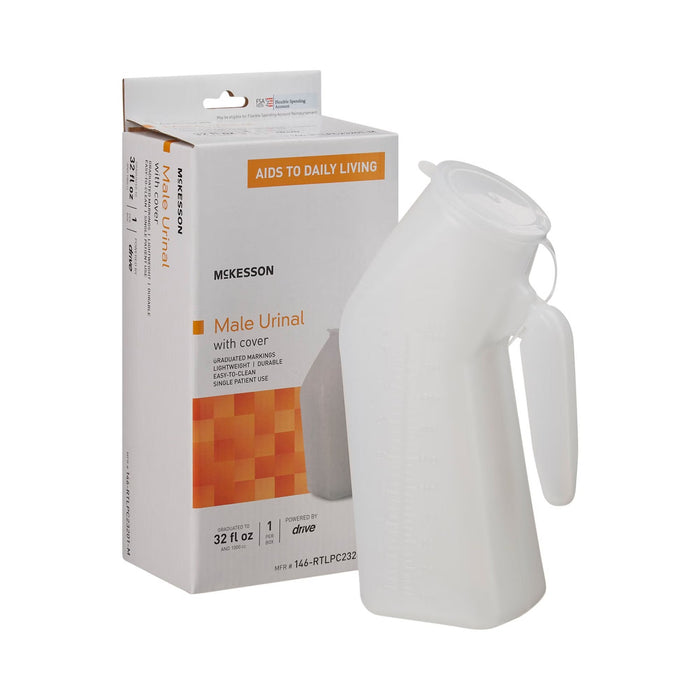 McKesson Male Urinal with Closure, 32 oz - 146-RTLPC23201-M-Single - LL Medico