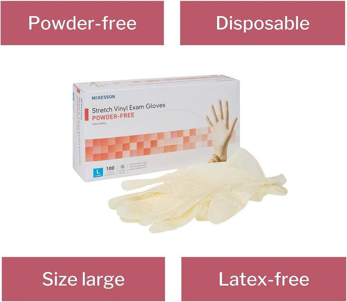 McKesson Stretch Vinyl Exam Gloves - 14-814-Box - LL Medico