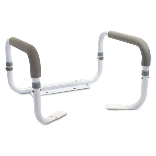 McKesson Toilet Safety Rail, White Steel, 16.5" to 19.5" Width - 146-RTL12087-Single - LL Medico