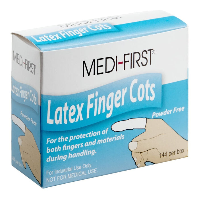 Medi-First Latex Finger Cots, Large, 144 Per Box