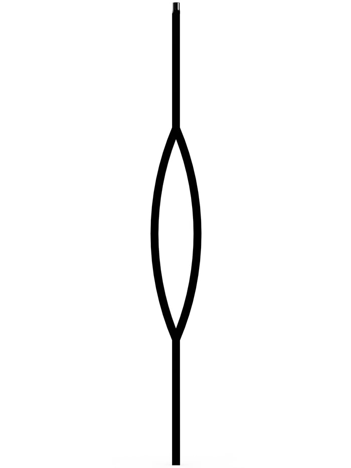 Mega Iron Baluster 9993 - 3/4" Square - Pointed Oval