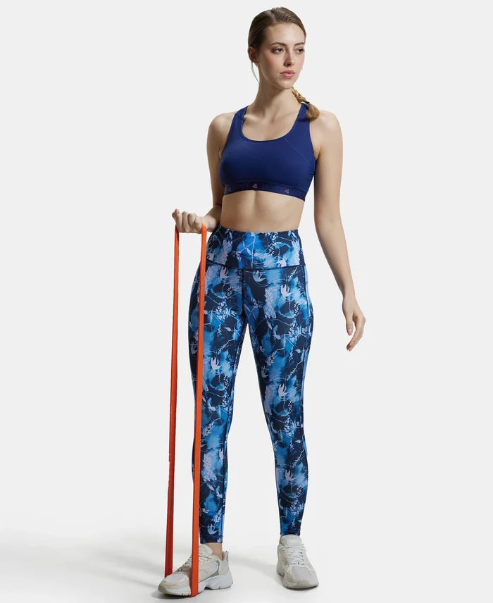 Microfiber Elastane Performance 7/8th Leggings with Broadwaistband & Back Pocket - Sky Captain Printed-6
