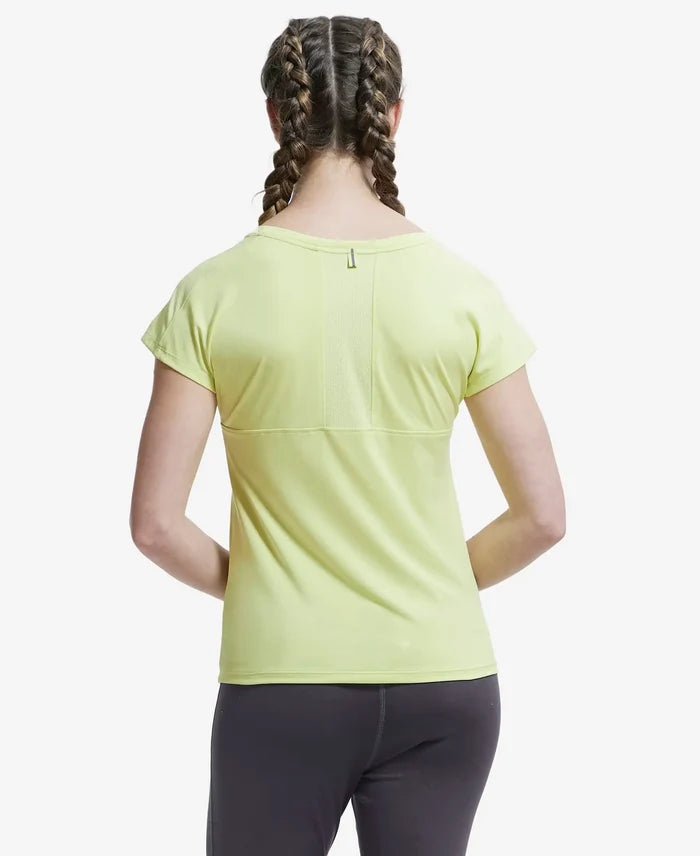 Microfiber Fabric Breathable Mesh Relaxed Fit Graphic Printed Round Neck Half Sleeve T-Shirt - Daiquiri Green-3