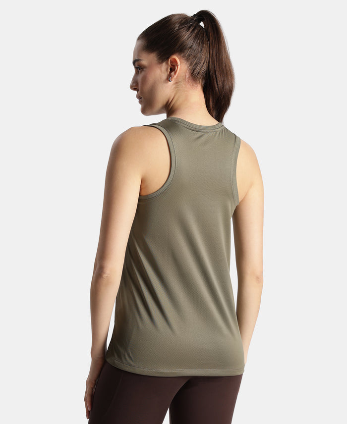 Microfiber Fabric Regular Fit Tank Top with StayDry Treatment - Earth