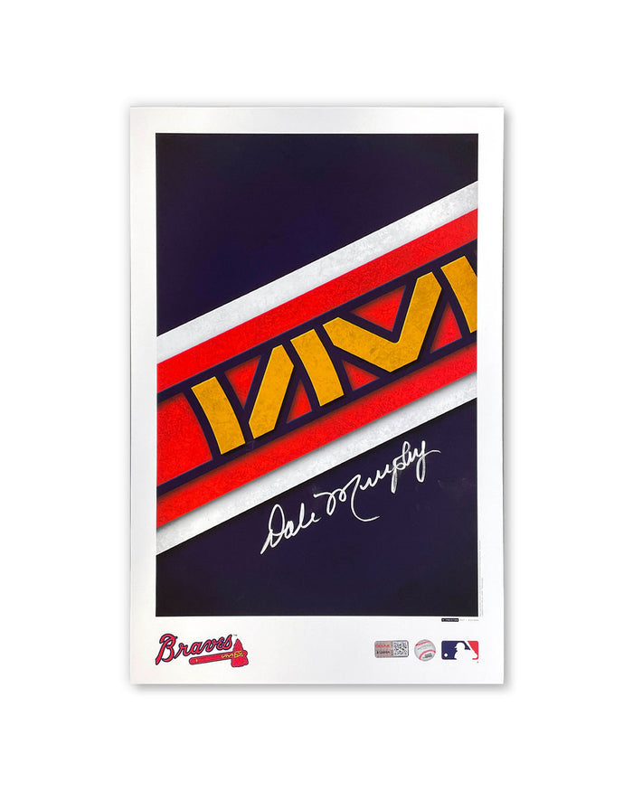 Minimalist Braves Logo - Dale Murphy Autographed - Poster Print - Authenticated