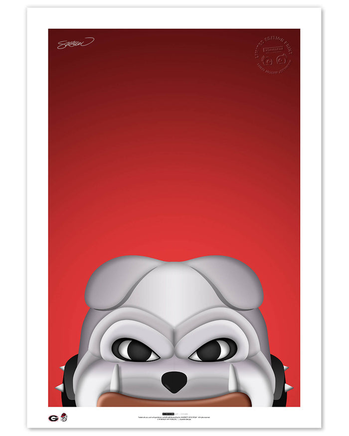 Minimalist Hairy Dawg Mascot Peeker Art Print